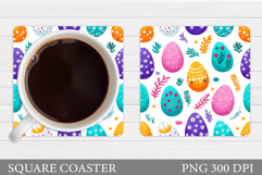 Easter Eggs Coaster Sublimation. Easter Coaster Design Product Image 1