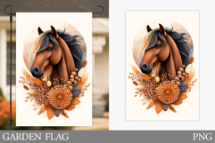 Horse Garden Flag Design. Summer Garden Flag Sublimation Product Image 1