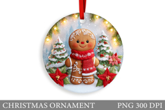 Gingerbread Christmas Ornament. Cute Raccoon Sublimation Product Image 1