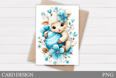 Easter Lamb Card Printable. Easter Card Design Product Image 1