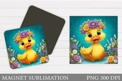 Cute Duck Magnet Design. Cute Duck Sublimation Product Image 1