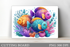 Fish Cutting Board Sublimation. Sea Cutting Board Design Product Image 1