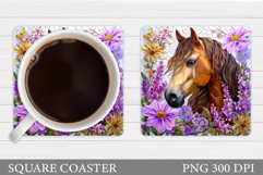 Horse Coaster Design. Cute Horse Sublimation Product Image 1