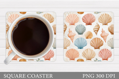 Seashell Coaster Sublimation. Sea Coaster Design Product Image 1