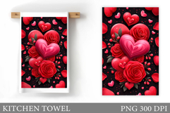 Roses Kitchen Towel. Flowers Kitchen Towel Design Product Image 1