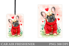 Cute Dog Car Air Freshener. Valentines Car Air Freshener Product Image 1
