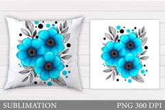 Floral Pillow Design. Flowers Sublimation Product Image 1