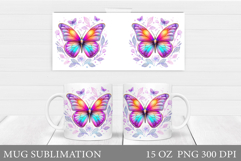 Butterfly Mug Design. Butterfliy Mug Sublimation Product Image 1