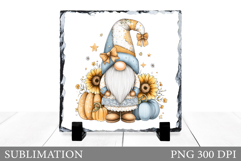 Fall Gnome Slate Design. Fall Gnome Sublimation Product Image 1