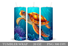 Turtle Tumbler Wrap Design. Turtle Tumbler Wrap Sublimation Product Image 1