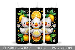 Cute Goose Tumbler Design. Goose Lemons Tumbler Sublimation Product Image 1