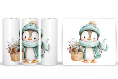Cute Penguin Tumbler Design. Christmas Tumbler Sublimation Product Image 2