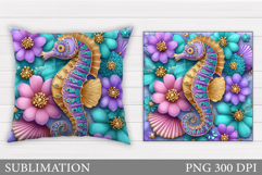 Seahorse Pillow Sublimation. Seahorse Sublimation Product Image 1