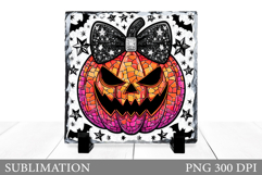 Halloween Pumpkin Slate Design. Halloween Slate Sublimation Product Image 1