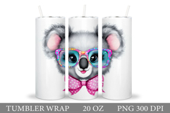 Cute Koala Tumbler Sublimation. Funny Koala Tumbler Design Product Image 1