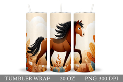 Horse Tumbler Wrap Sublimation. Horse Tumbler Wrap Design Product Image 1