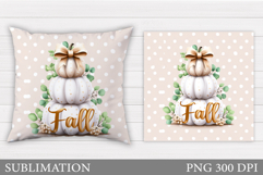 Fall Pumpkin Pillow Design. Fall Sublimation Product Image 1