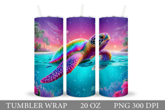 Sea Turtle Tumbler Design. Turtle Tumbler Sublimation Product Image 1
