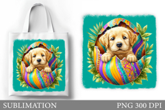 Easter Dog Tote Bag Design. Easter Tote Bag Sublimation Product Image 1