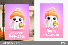 Halloween Ghost Garden Flag. Cute Halloween Garden Flag Product Image 1