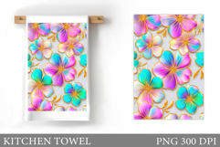 Floral Kitchen Towel Design. Flowers Kitchen Towel Product Image 1