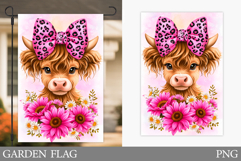 Cute Cow Garden Flag Design. Cute Cow Sublimation Product Image 1