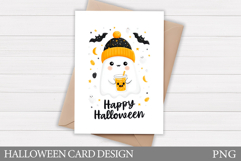 Cute Halloween Card Design. Halloween Ghost Card Printable Product Image 1