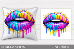 Lips Pillow Design. Lips Pillow Sublimation Product Image 1