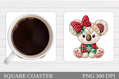 Christmas Koala Coaster. Christmas Coaster Sublimation Product Image 1