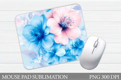 Floral Mouse Pad Sublimation. Flowers Mouse Pad Design Product Image 1