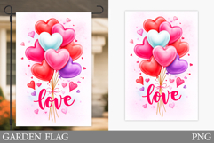 Valentine Garden Flag Design. Love Garden Flag Sublimation Product Image 1
