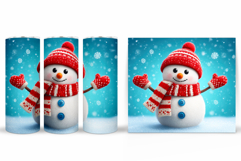 Cute Snowman Tumbler. Winter Tumbler Sublimation Product Image 2