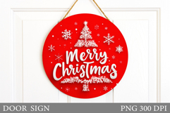 Christmas Door Sign Design. Merry Christmas Door Sign Product Image 1