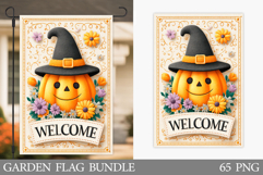 Cute Pumpkin Garden Flag. Cute Halloween Garden Flag Product Image 1
