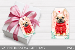 Valentines Dog Gift Tag Design. Valentine Gift Tag Printable Product Image 1