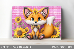 Fox Cutting Board Design. Cute Fox Sublimation Product Image 1