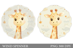 Cute Giraffe Wind Spinner. Giraffe Flowers Wind Spinner Product Image 1