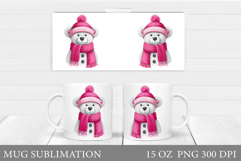 Cute Bear Mug Design. Christmas Mug Sublimation Product Image 1