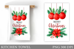 Christmas Kitchen Towel Design. Merry Christmas Sublimation Product Image 1