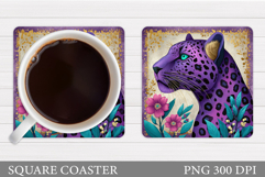 Leopard Coaster Design. Leopard Sublimation Product Image 1