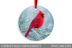 Cardinal Christmas Ornament. Christmas Bird Sublimation Product Image 1