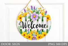 Flowers Door Sign Design. Floral Door Sign Sublimation Product Image 1