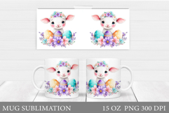 Easter Lamb Mug Design. Lamb Easter Mug Sublimation Product Image 1