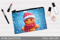 Gingerbread Cosmetics Bag. Christmas Makeup Bag Design Product Image 1