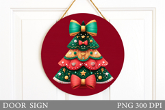 Christmas Tree Door Sign. Christmas Door Sign Design Product Image 1