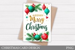 Merry Christmas Card Design. Christmas Card Printable Product Image 1