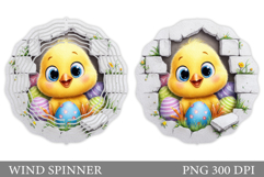 Easter Chick Wind Spinner. Easter Wind Spinner Sublimation Product Image 1