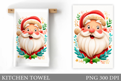 Santa Claus Kitchen Towel. Christmas Kitchen Towel Design Product Image 1
