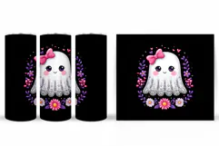 Cute Ghost Tumbler Sublimation. Halloween Tumbler Design Product Image 2