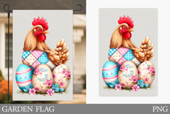 Easter Chicken Garden Flag. Easter Garden Flag Design Product Image 1